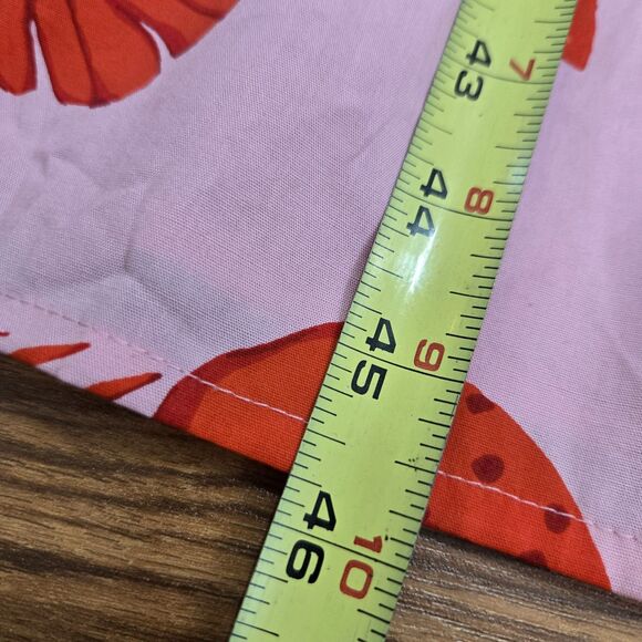 J CREW Pink Red Lobster Print Maxi Dress Sz 2 Square Neck Cotton Smocked tiered - Picture 13 of 13